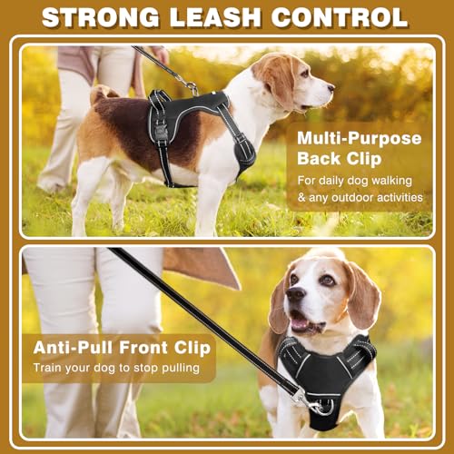 Dog Harness No Pull (Medium / Black)