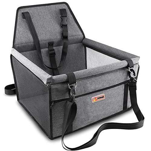 Pet Reinforce Car Booster Seat for Dog Portable and Breathable car Booster seat with Seat Belt Dog Carrier Safety car seat for Travel (Premium Cationic Gray)