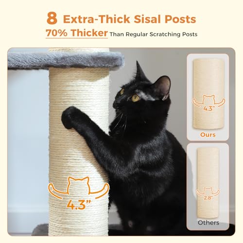 67" Heavy Duty Cat Tree for Maine Coon (Grey / 67in)