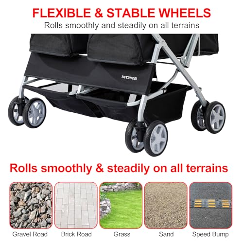 Double Pet Stroller for 2 Small Dogs & Cats (Black)