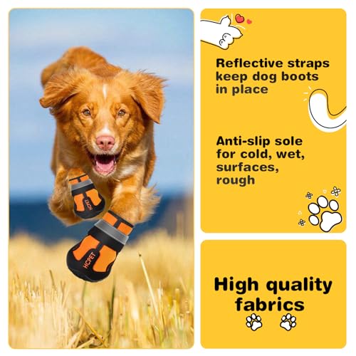 Dog Boots Dog Shoes for Large Dogs (Orang / Width 2.16 in)