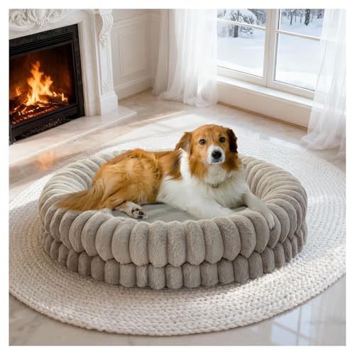 Luxury Donut Dog Bed (36.0"L x 36.0"W x 7.5"Th / Oatmeal)