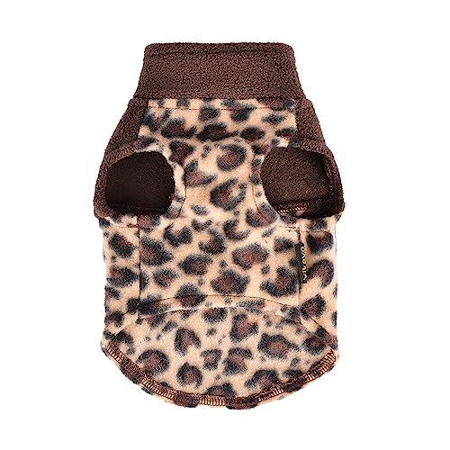 Fleece Vest Dog Sweater Leopard Dog Clothes for Small Dogs Boy Girl Warm Pullover Fleece Puppy Sweaters Winter Small Dogs Sweater (Leopard / XX-Small (Chest 11in ))