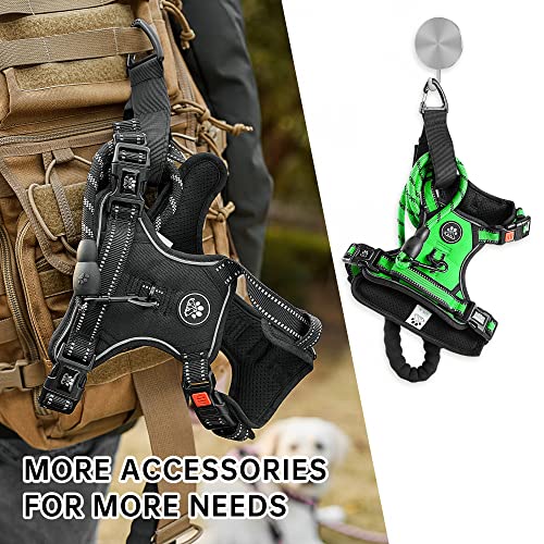 Reflective Dog Harness for Large Dogs (Green / Large)