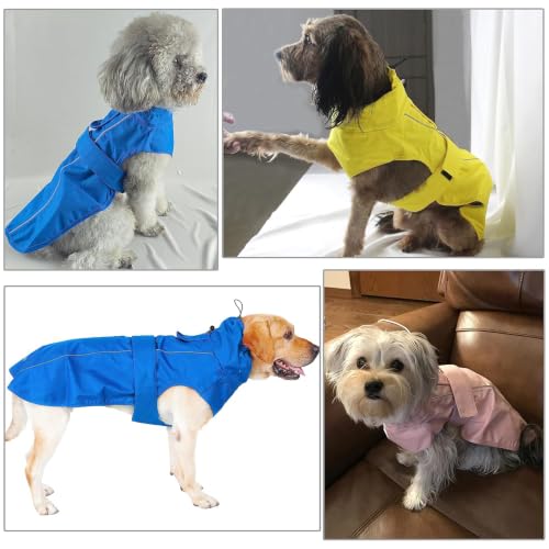 Adjustable Waterproof Dog Raincoat for Dogs (Gold Cheery Blossoms Pink / Small(9-13lb))