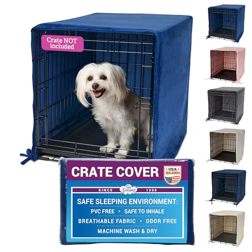 Dog Crate Cover (Navy Blue / 42.0"L x 28.0"W x 30.0"H)