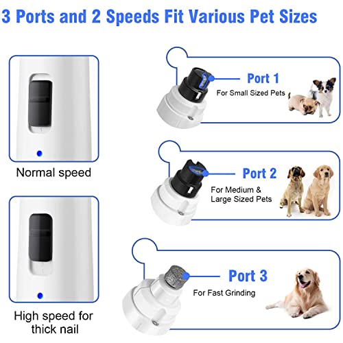 Dog Nail Grinder with LED Light (White)