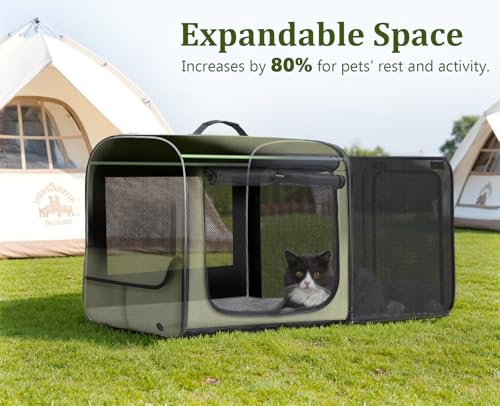 Dog Car Carrier Light Weight (Green(Expandable) / 24.0"L x 17.7"W x 20.5"H)