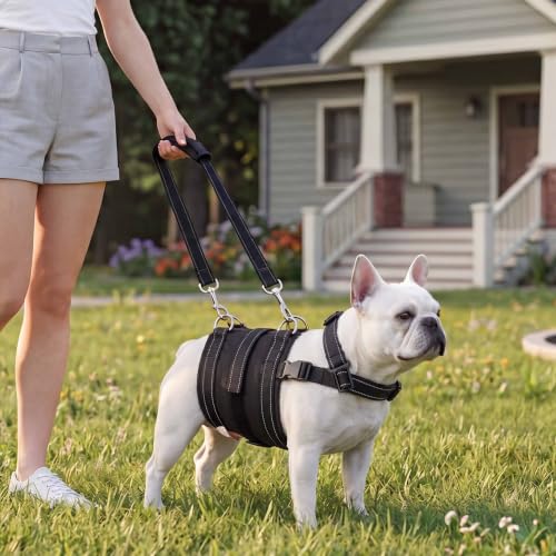 Adjustable Male Dog Lift Harness for Large Dogs (Dark Black (Male) / Small)