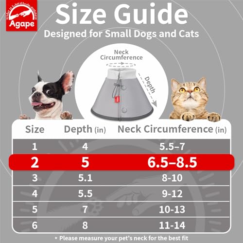 Soft Dog Cone for Small Dogs & Cats (Gray (Small Dogs Cone) / 2 (Neck:6.5"-8.5"))