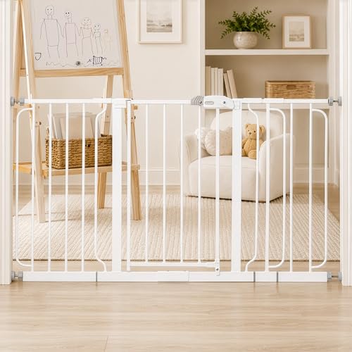 Safety 29" 56" Extra Wide Baby Gate (White / 29-56"W x 30"H)