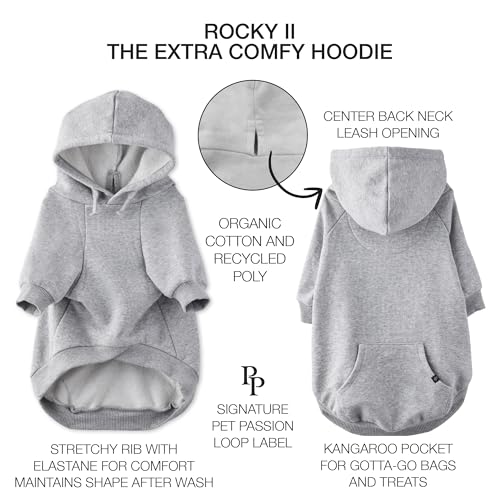 Rocky II Dog Hoodie (Heather Grey / XXX-Small (up to 5lbs))