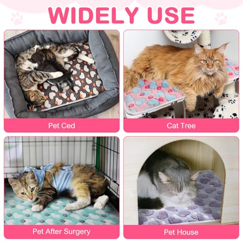 4 Pack Self Heating Cat Bed Cat Self Warming Pad with Removable Cover Extra Warm Thermal Pet Pad Washable Pet Crate Mat Anti Slip Kennel for Indoor Outdoor Pets (16 x 20 Inches)