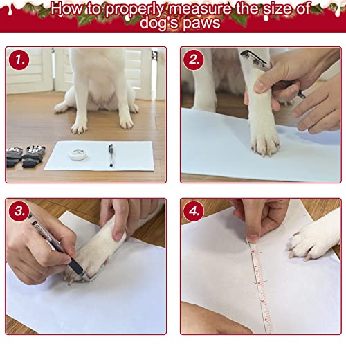 6PCS Anti Slip Dog Socks to Prevent Licking Paws (Medium (6 Count) / Christmas Red and Black)