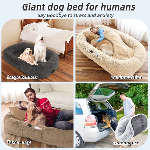 Human Dog Bed for Adult (71.0"L x 45.0"W x 12.0"Th / Pink)