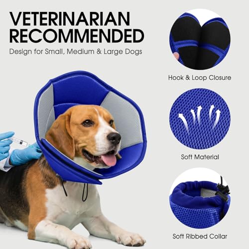 Dog Cone Soft Cone for Dogs to Stop Licking (Blue / Small)