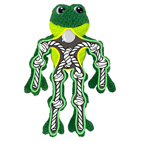 Floppy Knots Rope and Plush Dog Toy (Frog)