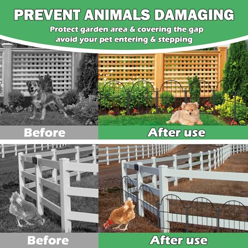 Decorative Garden Fence (Black / 17 in(H))