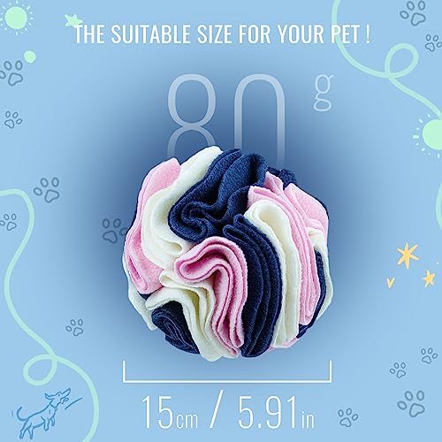 Pet Snuffle Ball (Classic pink blue white / 15cm)