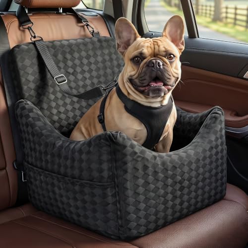 Dog Car Seat for Small Medium Dogs Under 35lbs (Black)