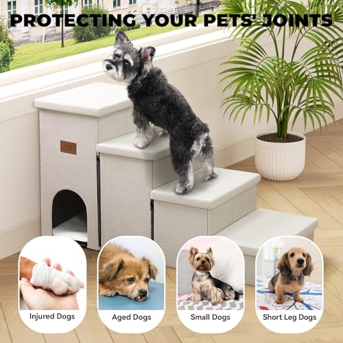Dog Stairs with Storage (Beige With Condo / 4)