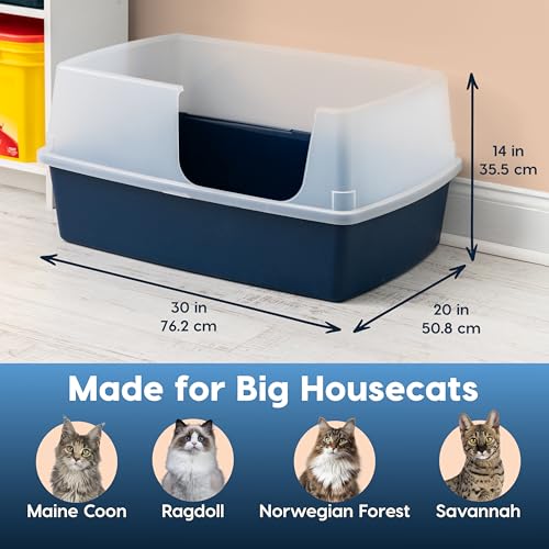 XX Large Side Entry Cat Litter Box (XXL Side Entry / Navy)