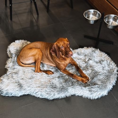 Faux Fur Orthopedic Dog Bed (Grey / Large/Extra Large)