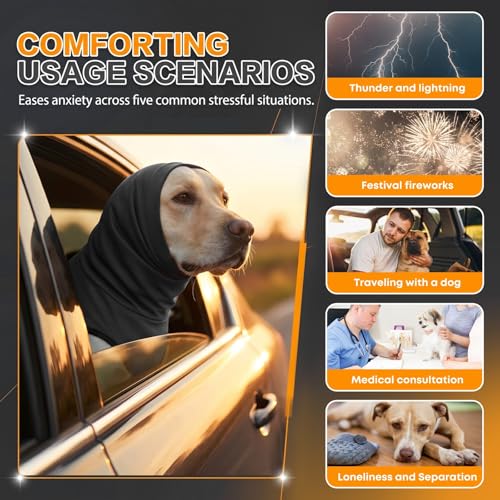 Dog Calming Hoodie Thunder Anxiety Relief Vest for Large Dogs (Dark Grey / L(24-33lb))