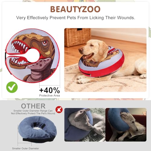 Dog Cone Collar Alternative After Surgery (Dinosaur / XL(Neck:18"-21"))