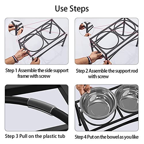 Elevated Dog Bowls for Large Dogs (Black Large)