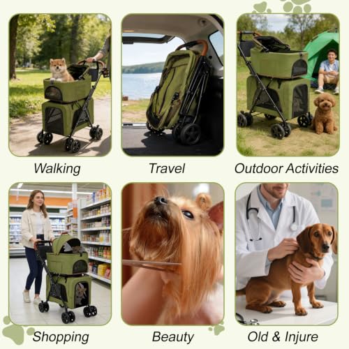 Double Pet Stroller (Green)