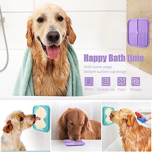 Lick Mat for Dogs (2pack / Cyan, Purple)