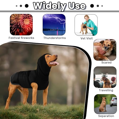 Dog Anxiety Vest with Hoodie (X-Large / Black)