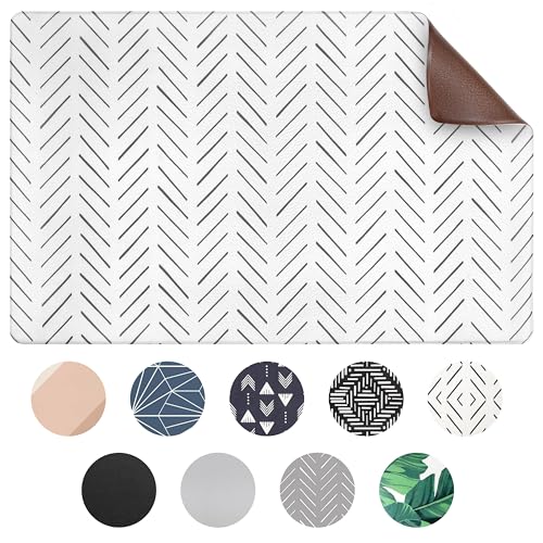 Dog Mat for Food and Water (12"L x 18"W / Mud Cloth)