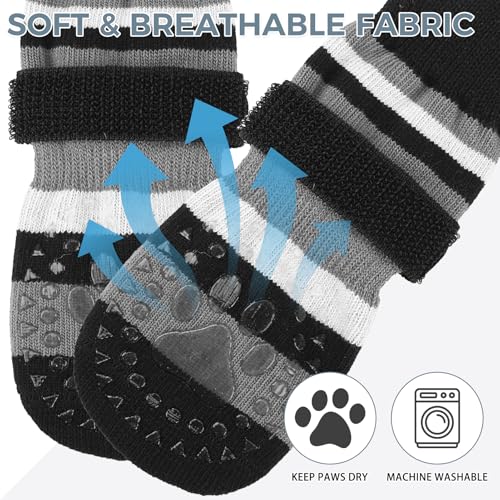 Anti Slip Dog Socks (Black / Medium)