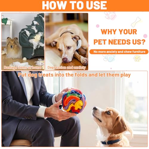 3 Packs Snuffle Ball for Dogs (5.9 inches)