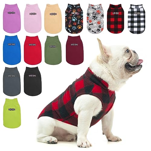 Dog Fleece Vest Sweater Winter Jacket for Small and Medium Large Dogs with D (Medium / RED BUFFALO PLAID)