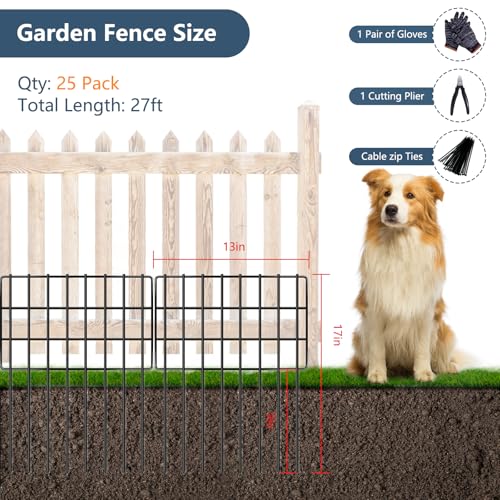 25 Pack Animal Barrier Fences (25 Panels, 17in (H) X 27ft (L))