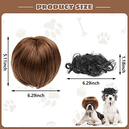 Dog Costume Cat Apparel Dog Toys Curly Braids Headgear Wigs Styling Cute Funny Pet Hair Accessories Decoration for Halloween (flax)