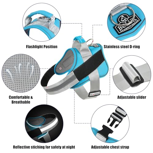 Dog Harness No (Large (Pack of 1) / OceanicBlue)
