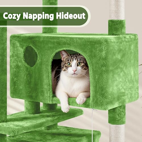 62in Cat Tree Tower (Green / 62in)