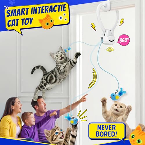 Interactive Doorway Cat Toy (Grey)