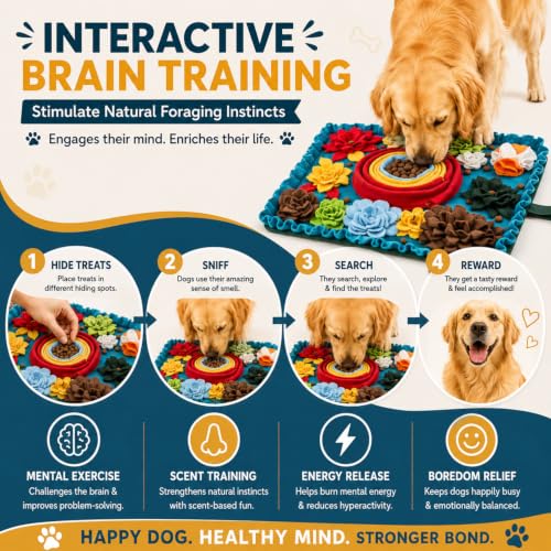 Dog Snuffle Feeding Mat (Large Colorful - Flower Design)