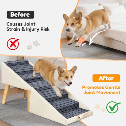 22.8" H Dog Stairs for High Bed (Beige / 22.8" H)