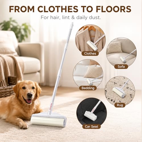 Large Lint Roller for Pet Hair (6-roll)