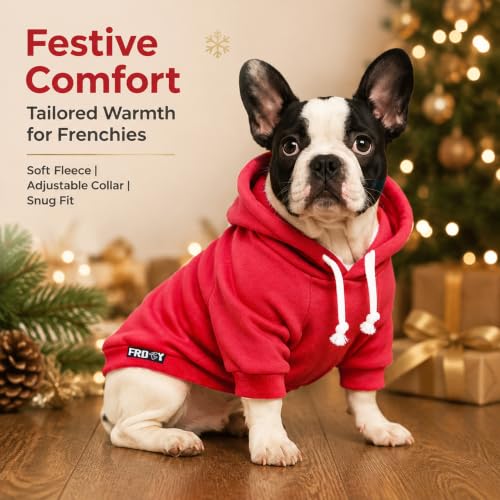 Fleece Dog Hoodie with Leash Hole for Small to Large Dog (Red / Medium)