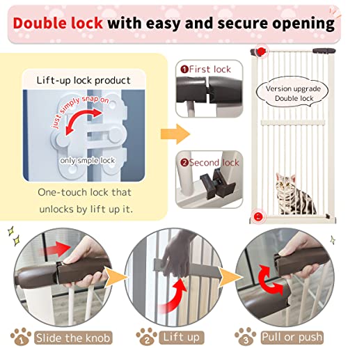 61.02" Extra Tall Pet Gate for Cat Dog 30.12" (61.02" H-cream / 30.12"-38.38" W)