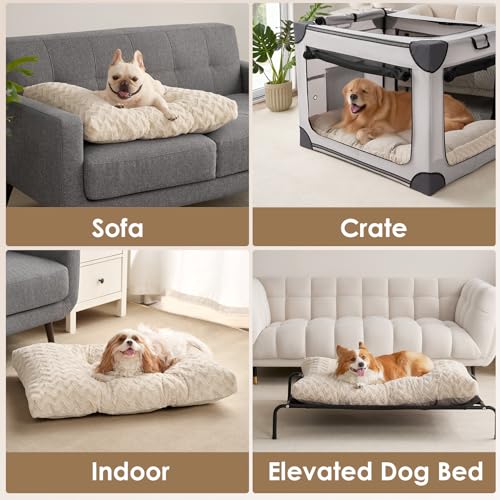 Washable Dog Beds Medium Sized Dog (Beige / 29" x 21"x 3")