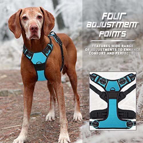 Dog Harness No Pull for Large Dogs Front Back Clips (X-Large(Chest:30-38”) / Blue)