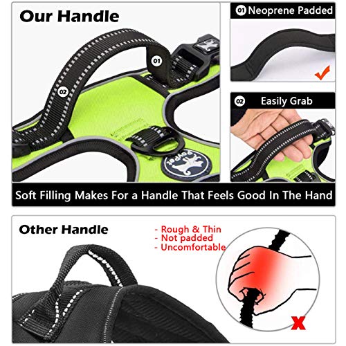 No Pull Dog Harness Small with Front Clip & Neck Release Buckle (S / Green)